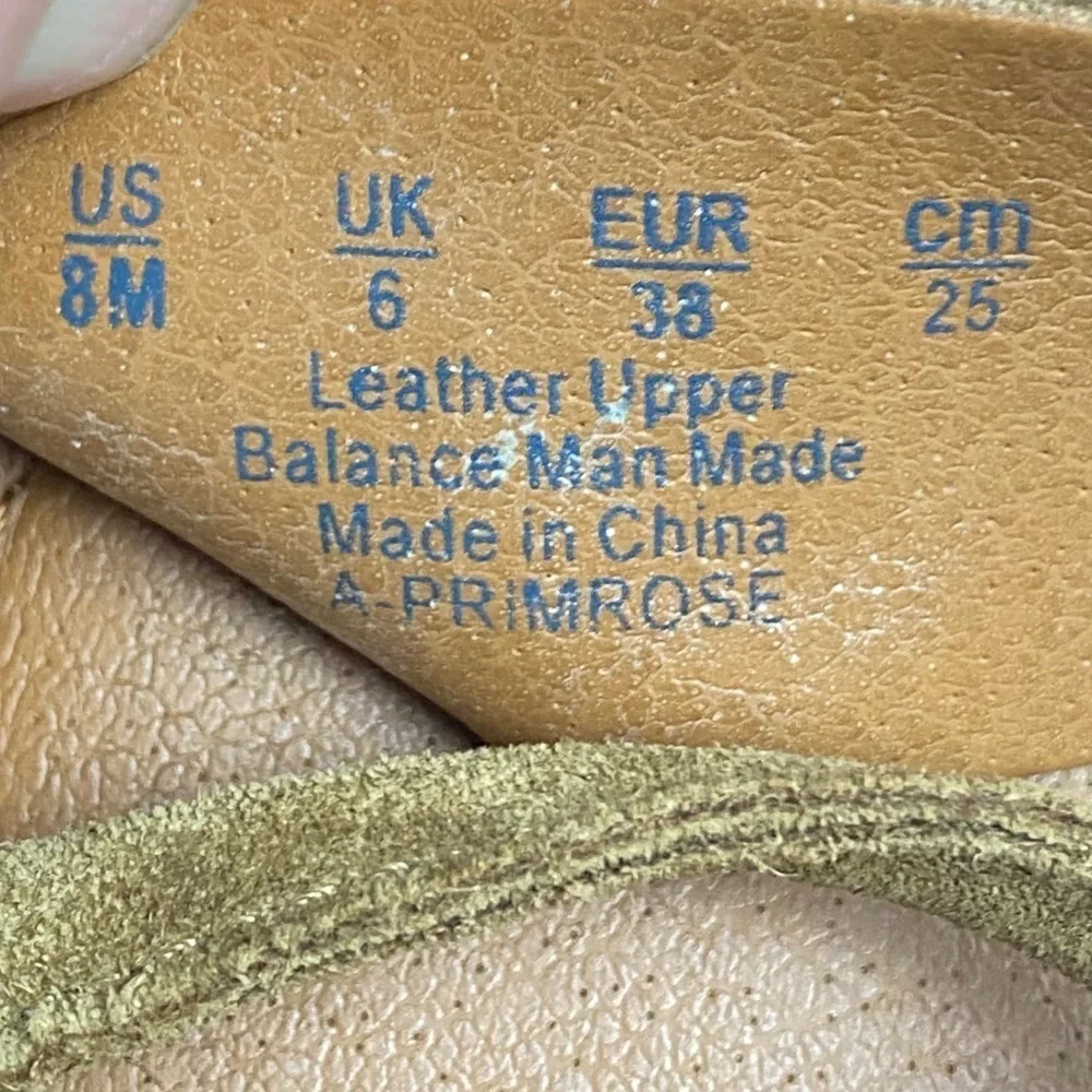 FRANCO SARTO Primrose Tan Suede Lace Up Sandal Flats size 8